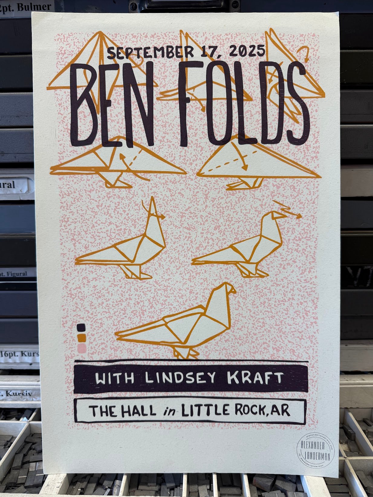 Ben Folds – The Hall – Little Rock, Arkansas – 2025 | Hand-Printed Concert Poster
