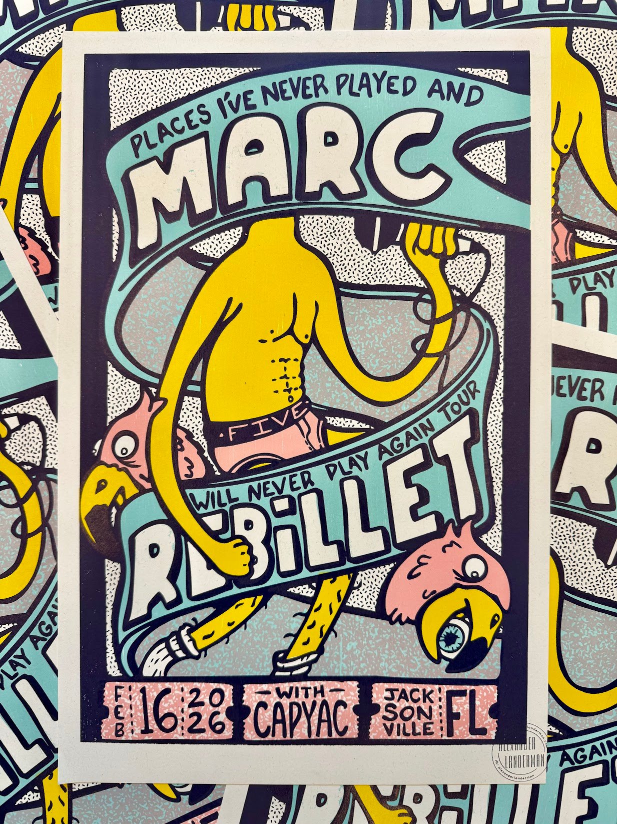Marc Rebillet – FIVE – Jacksonville, Florida – 2026 | Hand-Printed Concert Poster